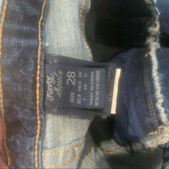 NWT Funky Soul Denim fringe Hem flare jeans size28 - Picture 8 of 8